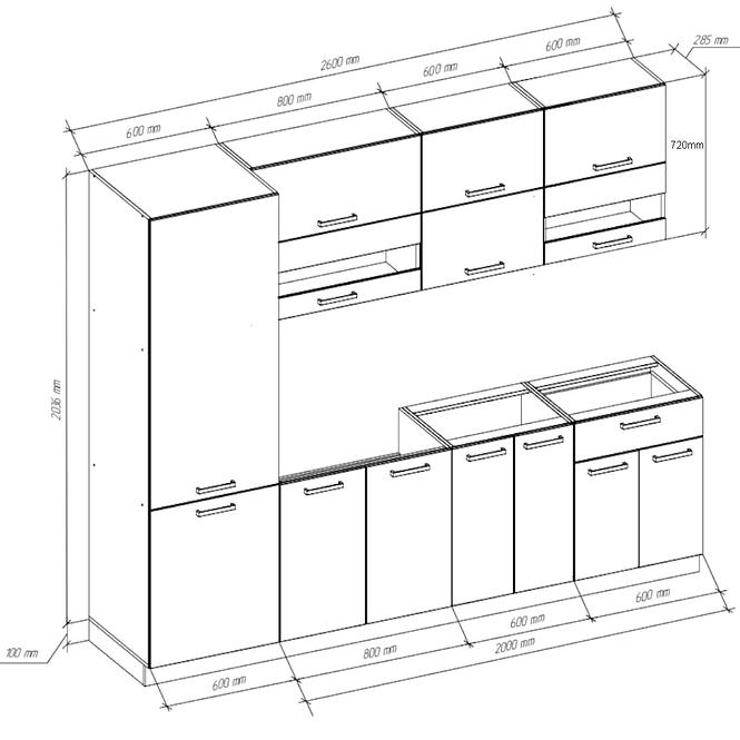 Konyhabútor Sofia MDF 260