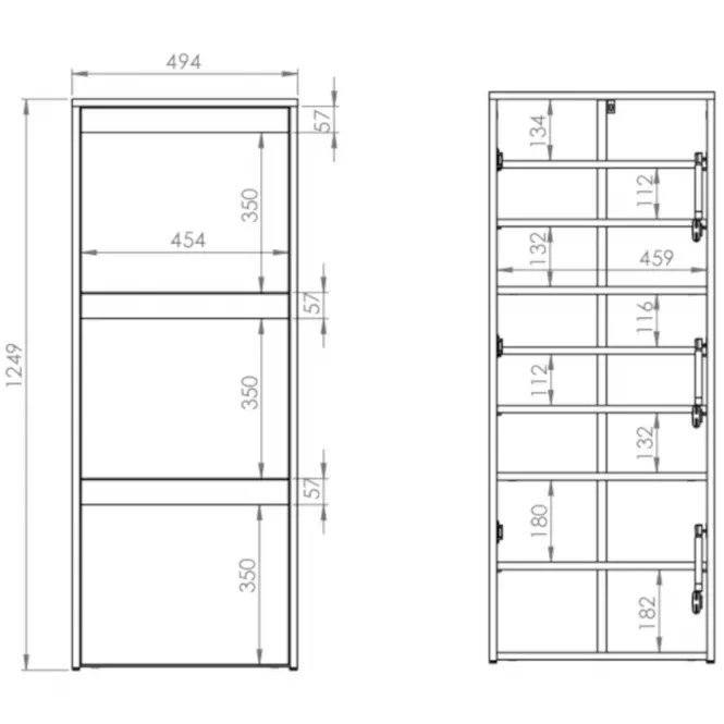 Cipősszekrény 125X50 HYGA05 hó fenyő