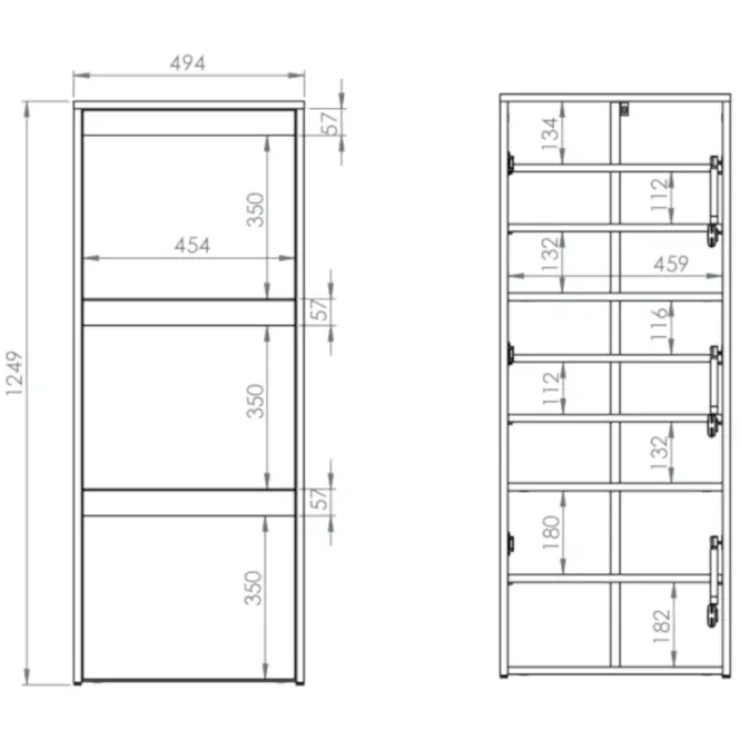 Cipősszekrény 125X50 HYGA05 hó fenyő,8