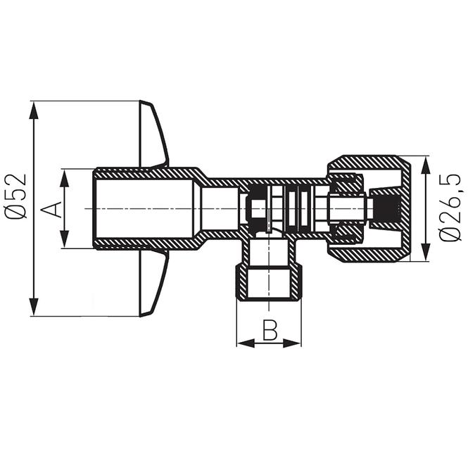 Sarokszelep 1/2˝ x 3/8˝ rozetta