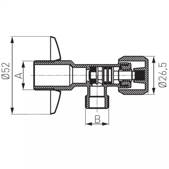 Sarokszelep 1/2˝ x 3/8˝ rozetta,2