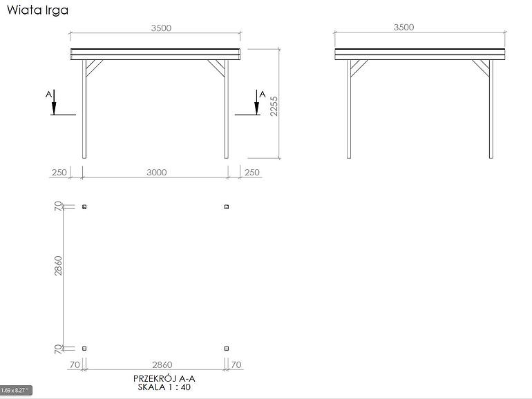 Pavilon Irga 3,5x3,5x2,25 m