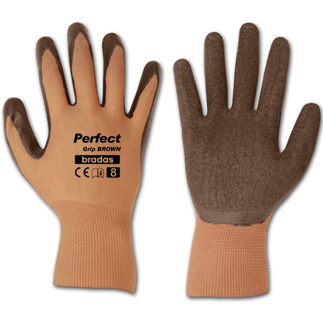 Védőkesztyű PERFECT GRIP BROWN latex, 10