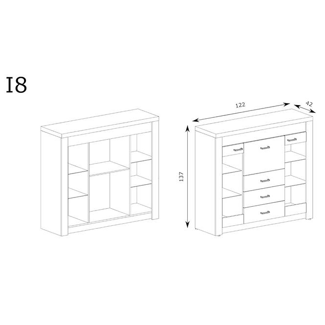 Komód Indianapolis I8 kraft fehér
