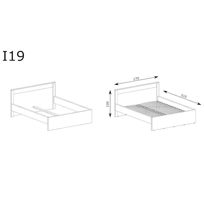 Ágy 160 + rám Indianapolis I19 kraft fehér