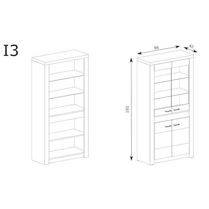 Vitrin Indianapolis 4D I3 kraft fehér