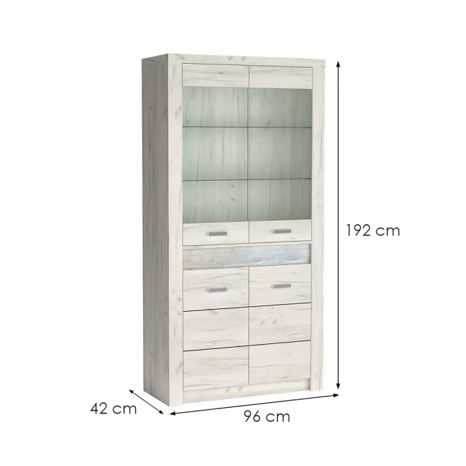 Vitrin Indianapolis 4D I3 kraft fehér