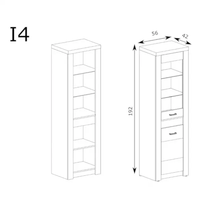 Vitrin Indianapolis 2D I4 kraft fehér