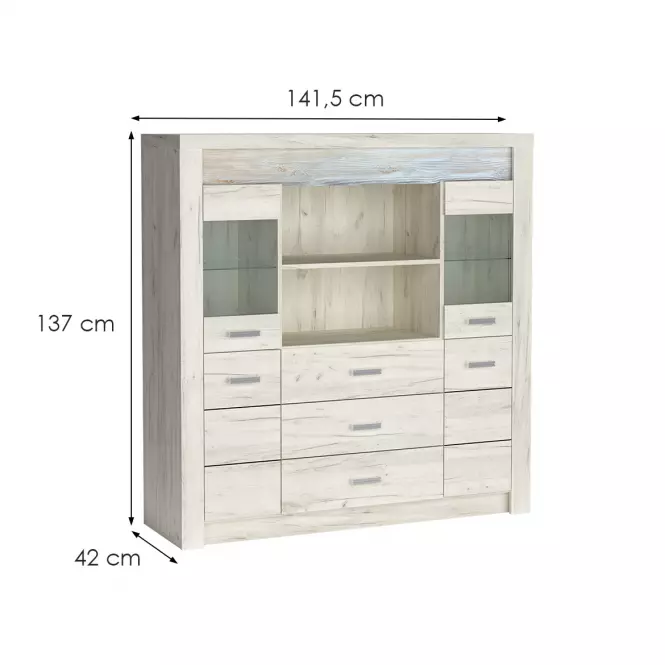Vitrin Indianapolis I22 kraft fehér