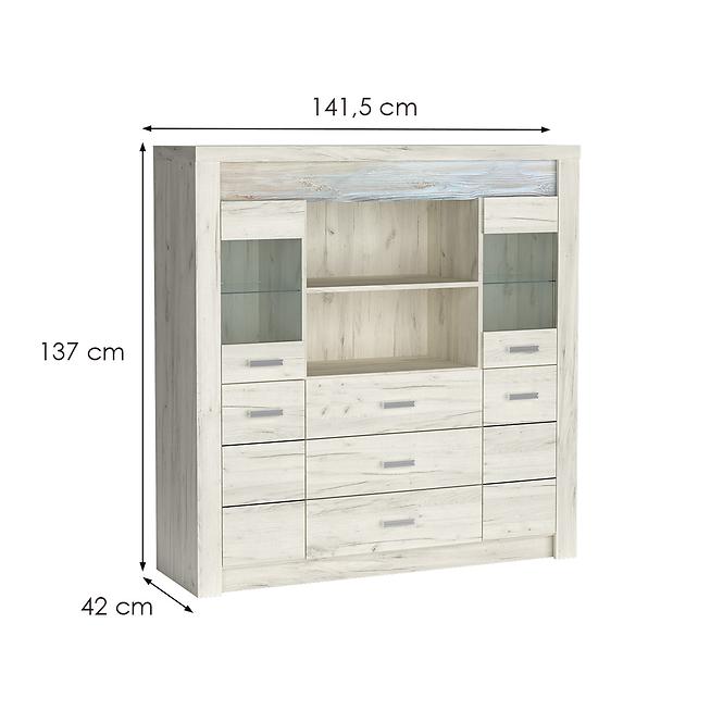 Vitrin Indianapolis I22 kraft fehér