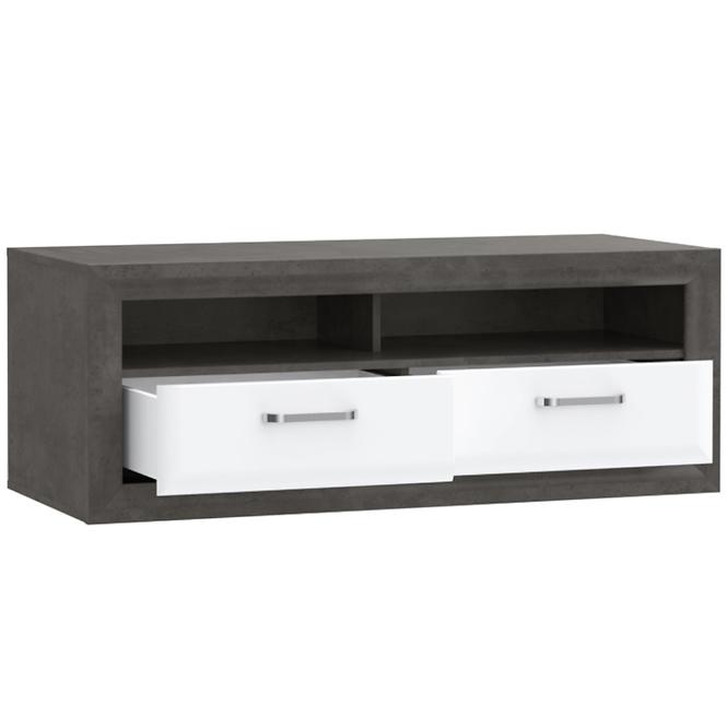 Szekrény RTV Lenox MRYT121 fehér fény/beton,3