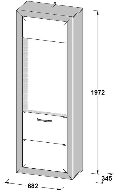 Vitrin L Lenox MRYV711L fehér fény/beton