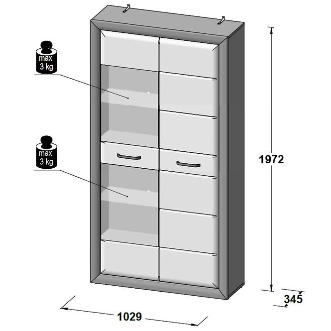Vitrin L Lenox ENXV721L fehér fény/beton
