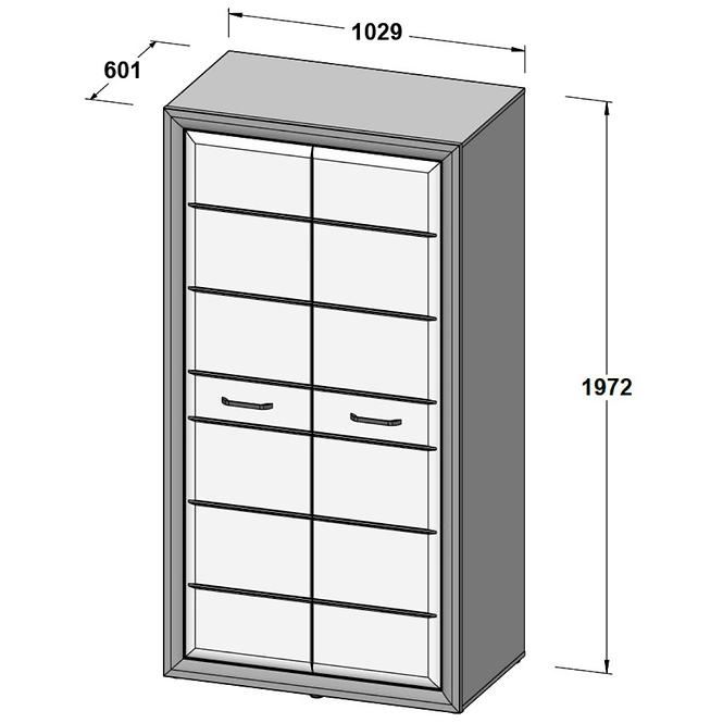 Szekrény Lenox ENXS821 fehér fény/beton