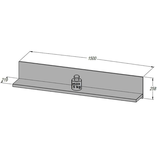 Polc Lenox MRYB01 fehér fény/beton