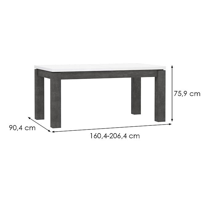 Asztal Lenox/Brugia ALCT44 fehér fény/beton