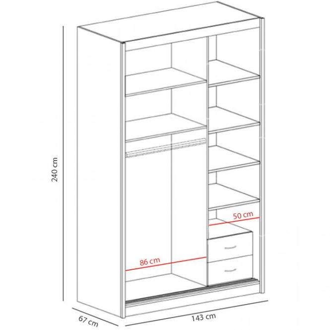 Szekrény Karol 146 Kraft biela