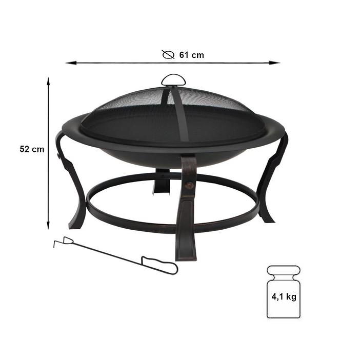 Tűzrakóhely kerti sütögetéshez BOYLSTON 61 cm