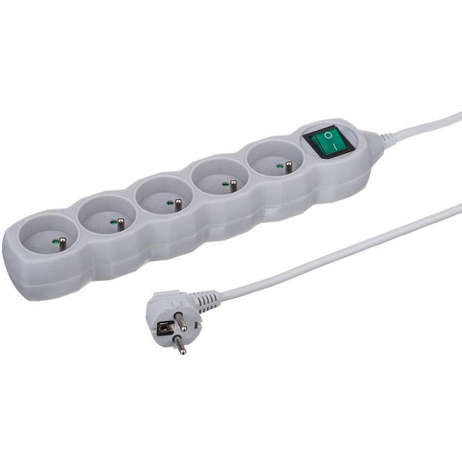 Hosszabbító kábel kikapcsolóval 5G 3x1 Z/U 1,5m 24362 szürke