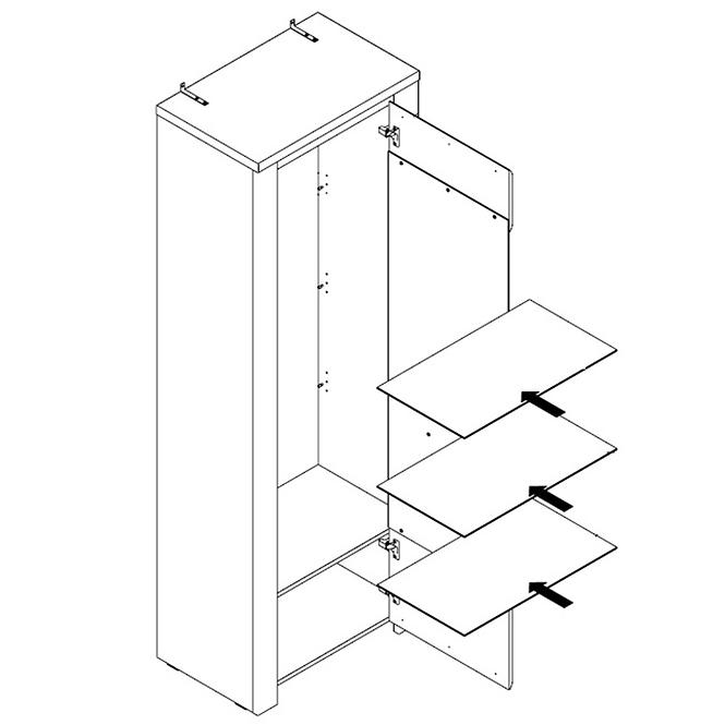 Vitrin B/J Brugia BUGV711B szürke/fehér fény