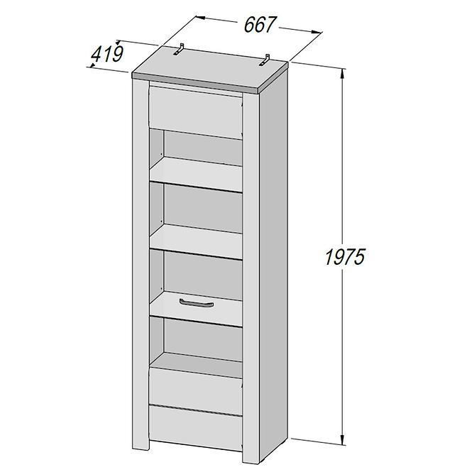 Vitrin B/J Brugia BUGV711B szürke/fehér fény