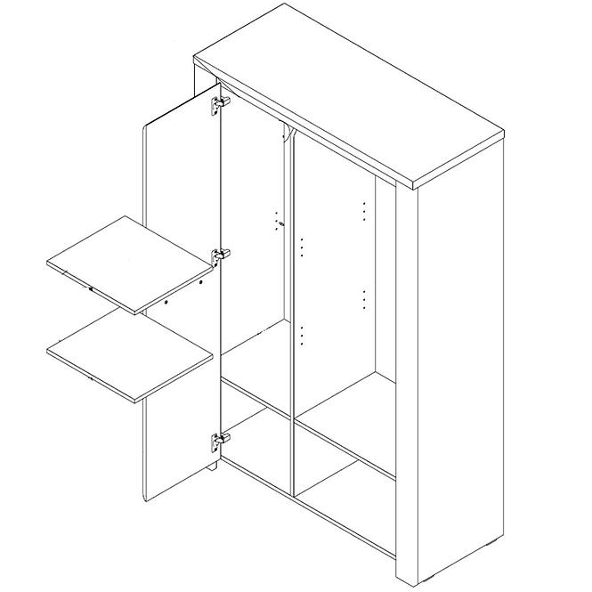 Vitrin B Brugia BUGV621lB szürke/fehér fény