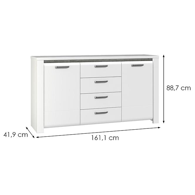 Komód Brugia BUGK231B szürke/fehér fény,3