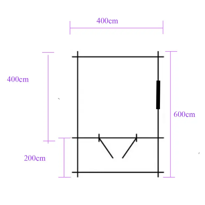 Kertház Heidi 4x4m  + terasa 4x2m padlóval
