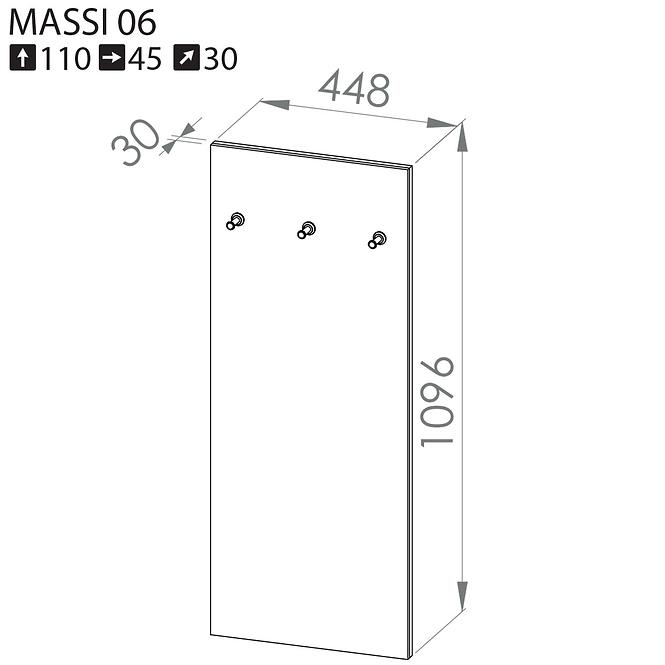 Fogas 110x45 Massi 06 szürke