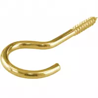 Csavarozható horog negyedkörös  sárgaréz 30x2,6mm
