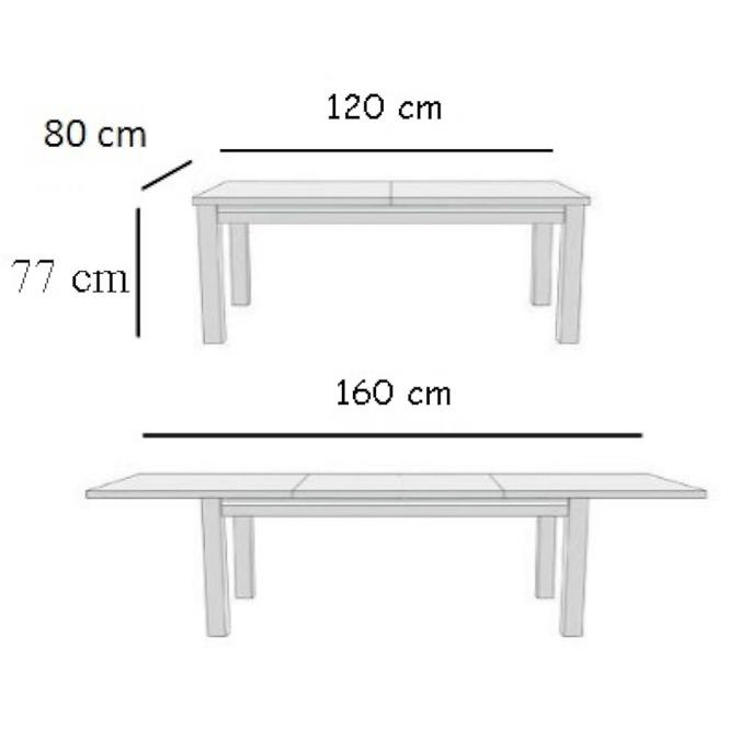 Étkezőasztal ST28 120x80L + 40 fehér