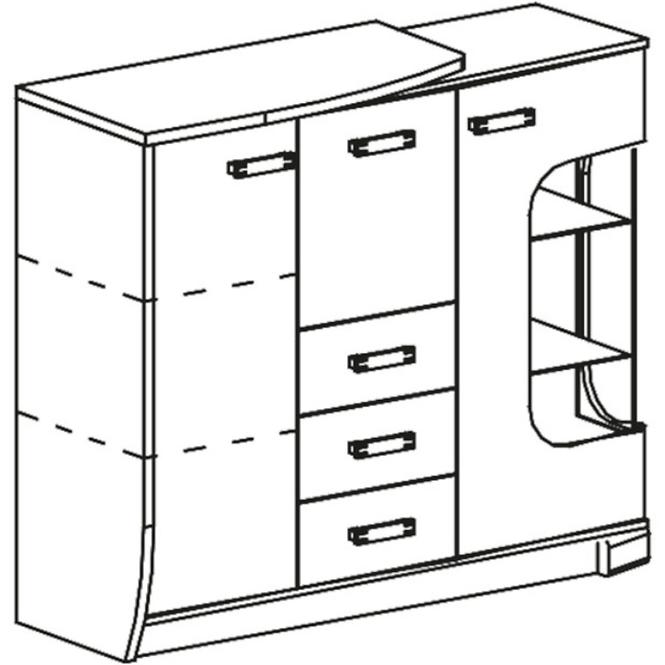 Komód Romero R7L d.can/arusha 130/46/114