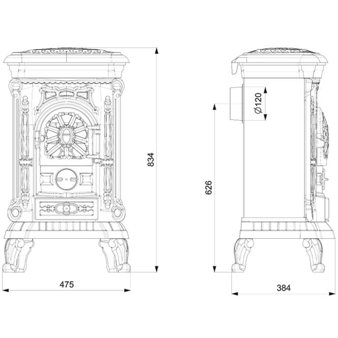 Kandallókályha P9 Eco 8 kW
