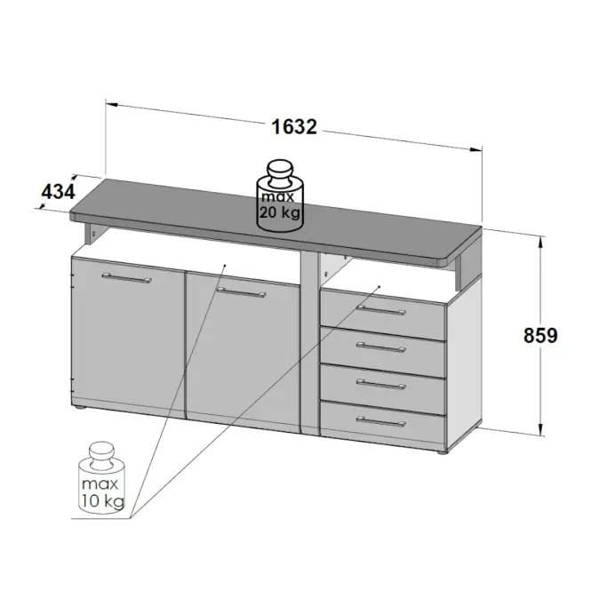Komód Tuluza TUZK231B fehér/artisan