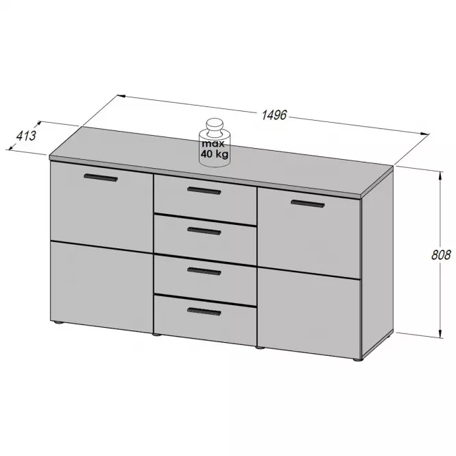 Komód Durango 149,5x80,8 DRGK231