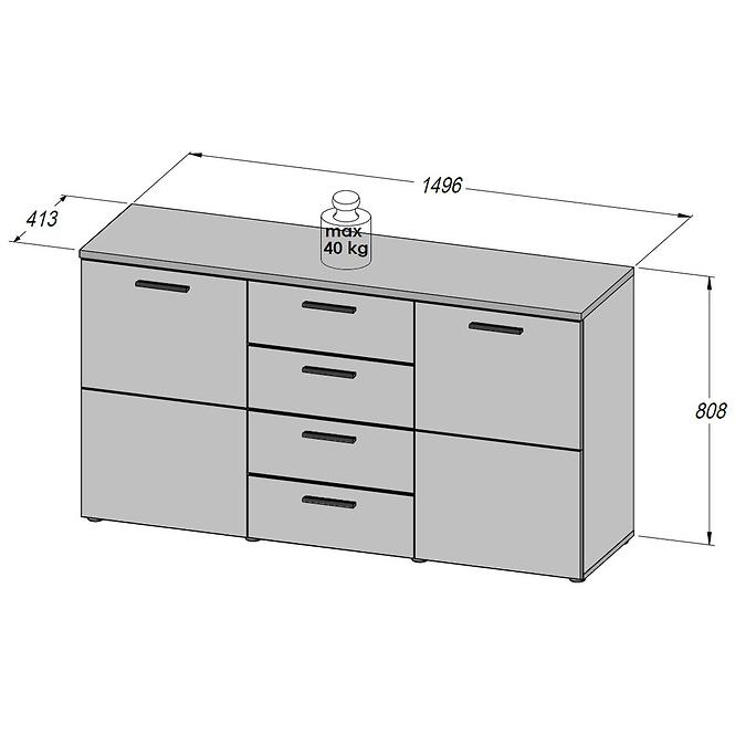 Komód Durango 149,5x80,8 DRGK231
