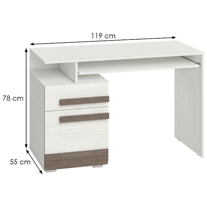 Íróasztal Blanco 11 havasi fenyő/new grey,2