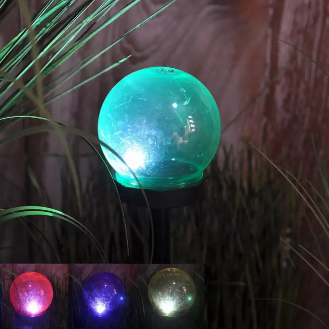 Napelemes lámpa 1LED BY-131583 golyó mix 10