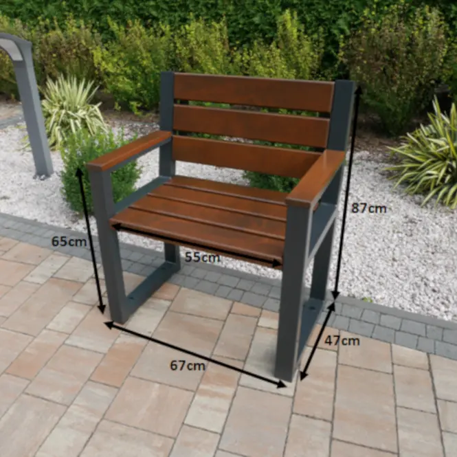 Fa szék modern kartámaszokkal palisander,2