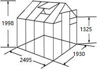 Polikarbonát üvegház 1.93m x 2.495m