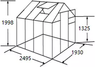Polikarbonát üvegház 1.93m x 2.495m,7