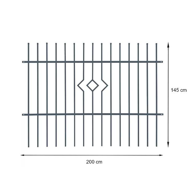 Kerítéspanel  PORTO 2 2m/1,45m ZN+RAL7016