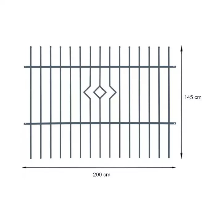 Kerítéspanel  PORTO 2 2m/1,45m ZN+RAL7016,2