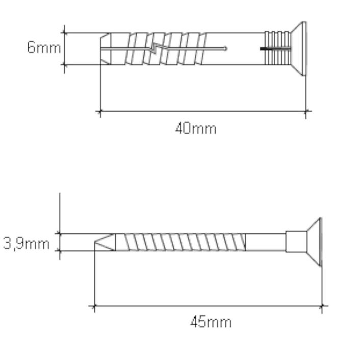 Wkręt-met Vázbővítő tipliSM 6x40 mm