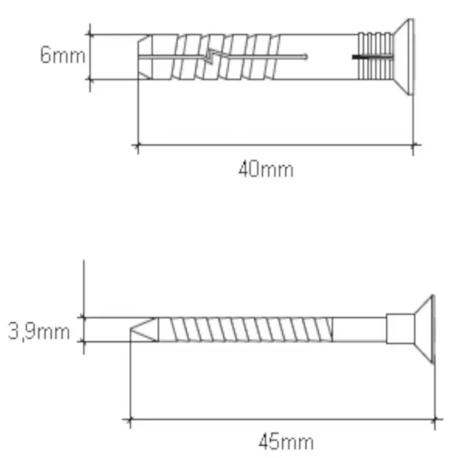Wkręt-met Táguló tipli a gyors telepítéshez 6x40 mm L15,2