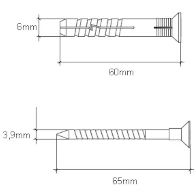 Wkręt-met Táguló tipli a gyors telepítéshez 6x60 mm L50,2
