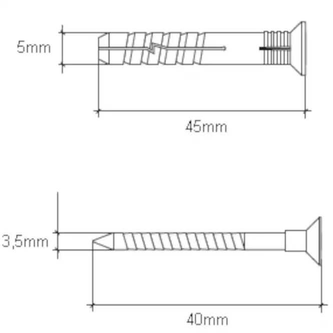 Wkręt-met Táguló tipli a gyors telepítéshez 5x45 mm L10,2