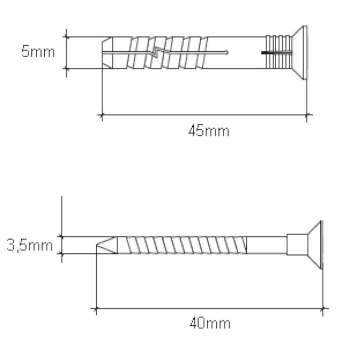 Wkręt-met Táguló tipli a gyors telepítéshez 5x45 mm L20