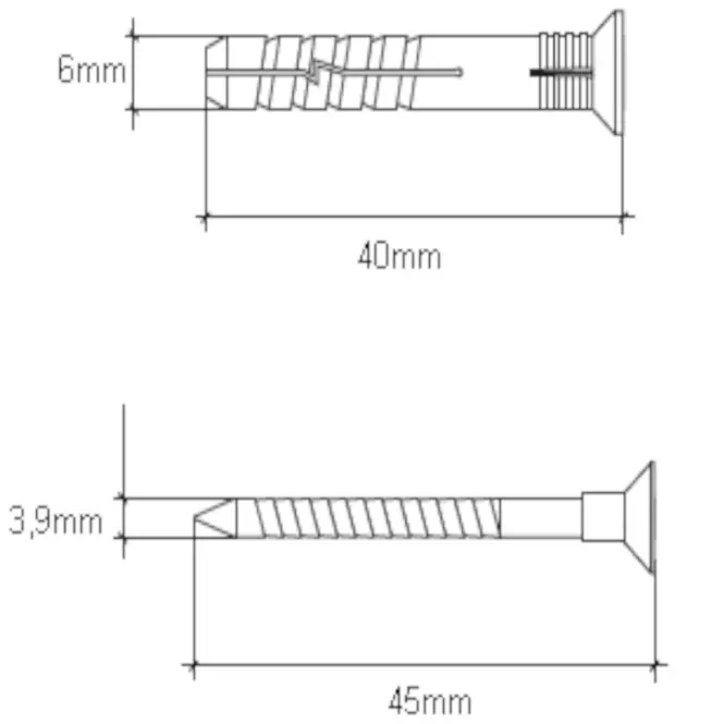 Wkręt-met Táguló tipli a gyors telepítéshez 6x40 mm L10,2