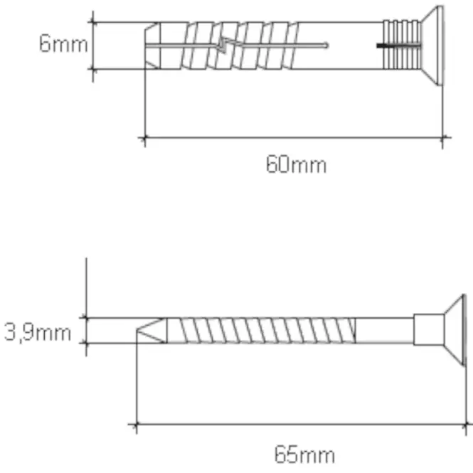 Wkręt-met Táguló tipli a gyors telepítéshez 6x60 mm L100,2